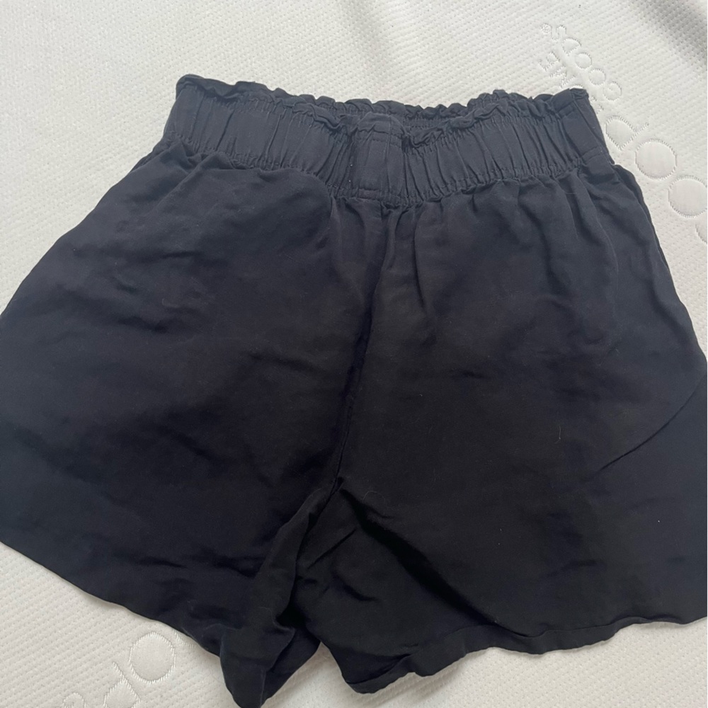 Black Linen Shorts